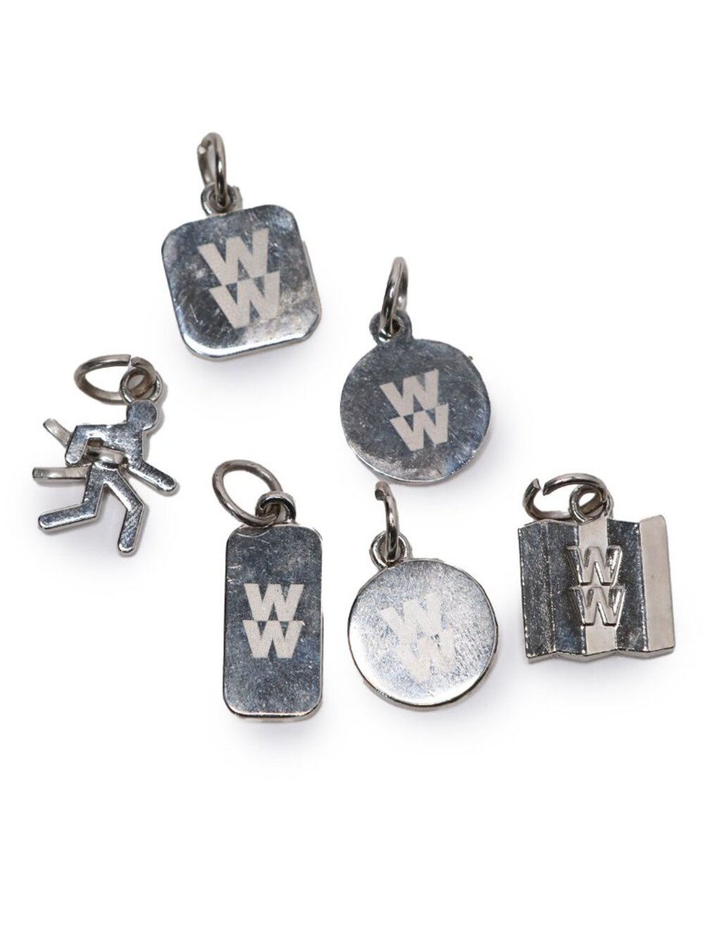 Vintage Weight Watchers WW Achievement Charm Lot Silver Tone Collectable 6pc